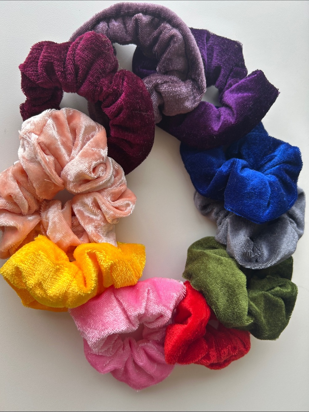 Velvet Scrunchie Set - Multicolor Soft Hair Ties